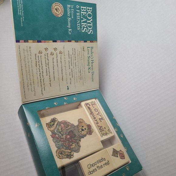 Lot (2) Boyds Bears & Friends Rubber Stamp Kit Manheim Eco-Moose & Bailey's Hear - Picture 8 of 8